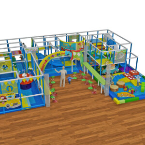 Blue & Yellow Custom Indoor Playground with Custom Logo