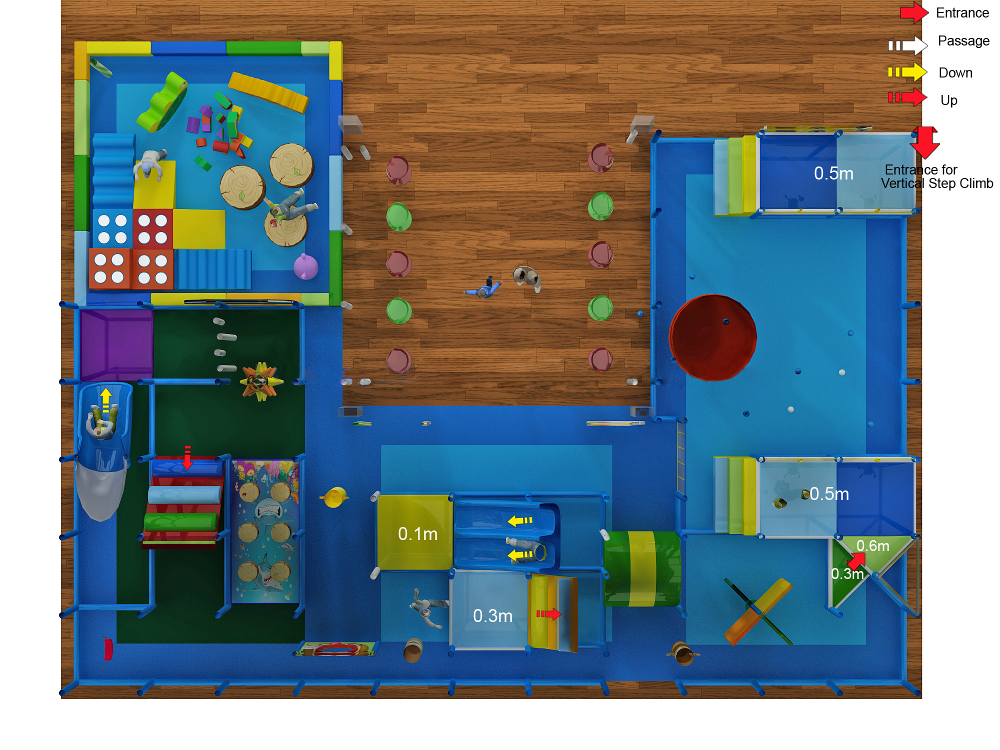 Blue & Yellow Custom Indoor Playground with Custom Logo - Image 5