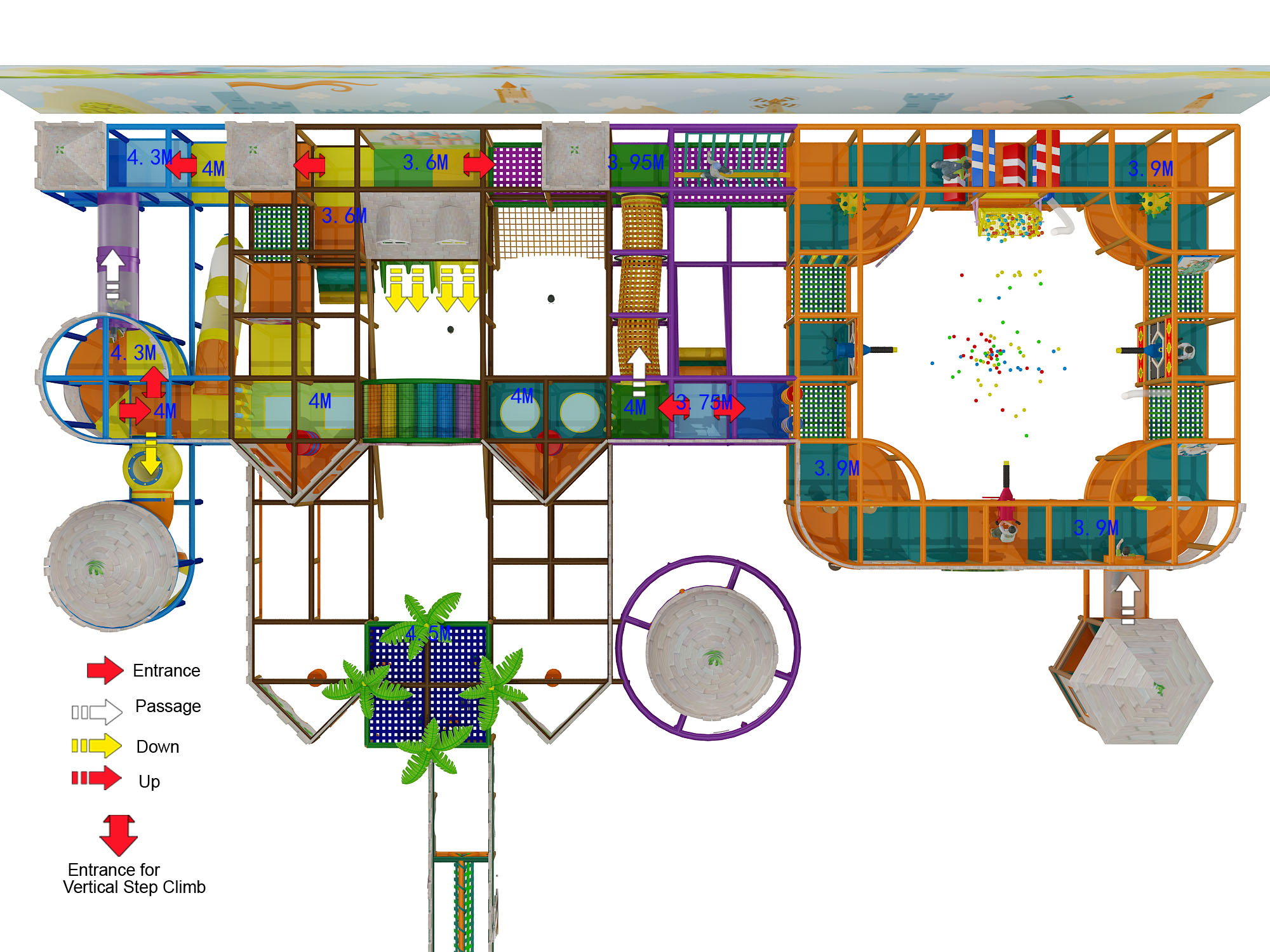 3 Level Castle Themed Indoor Playground - Image 3