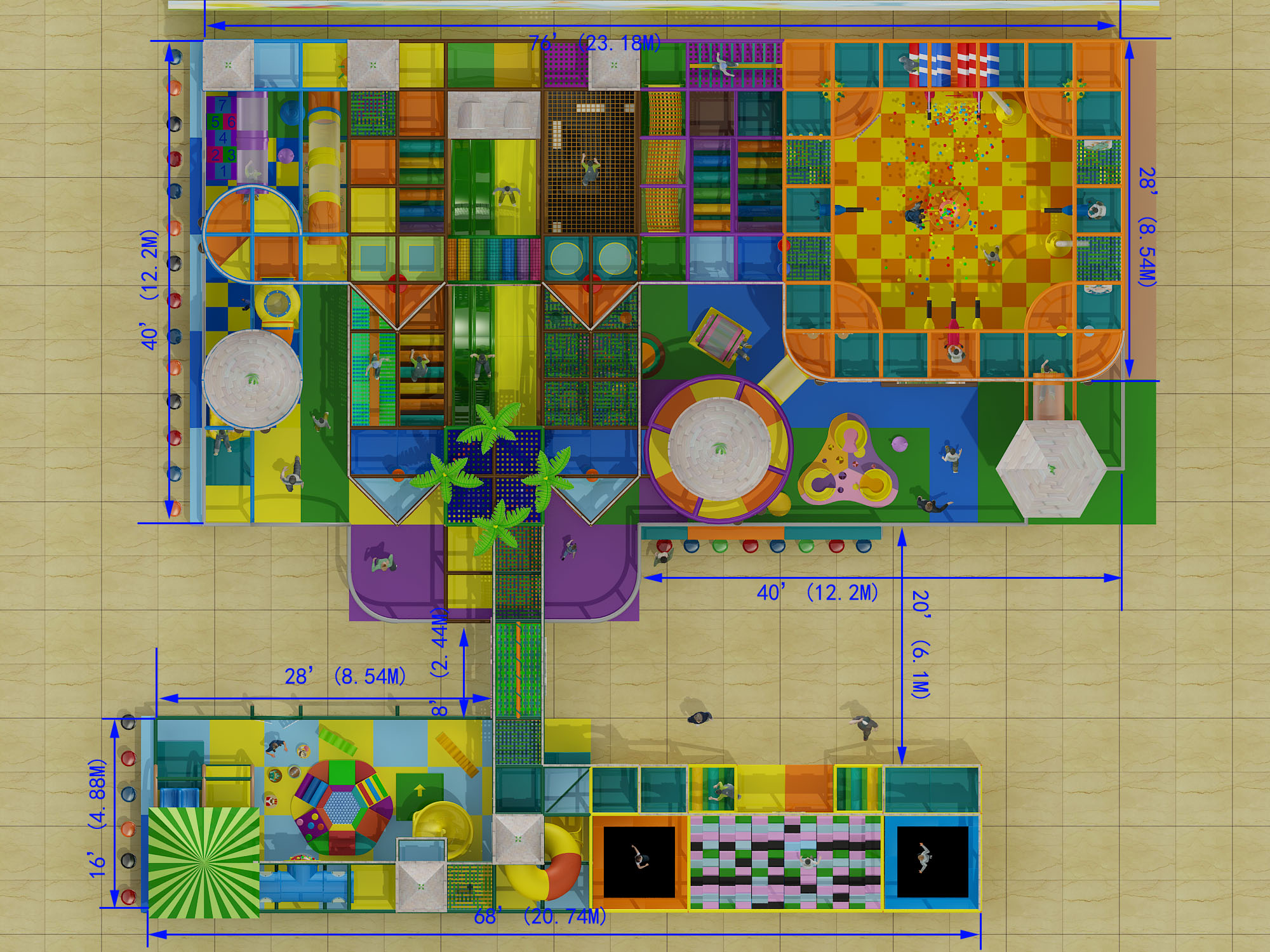 3 Level Castle Themed Indoor Playground - Image 2