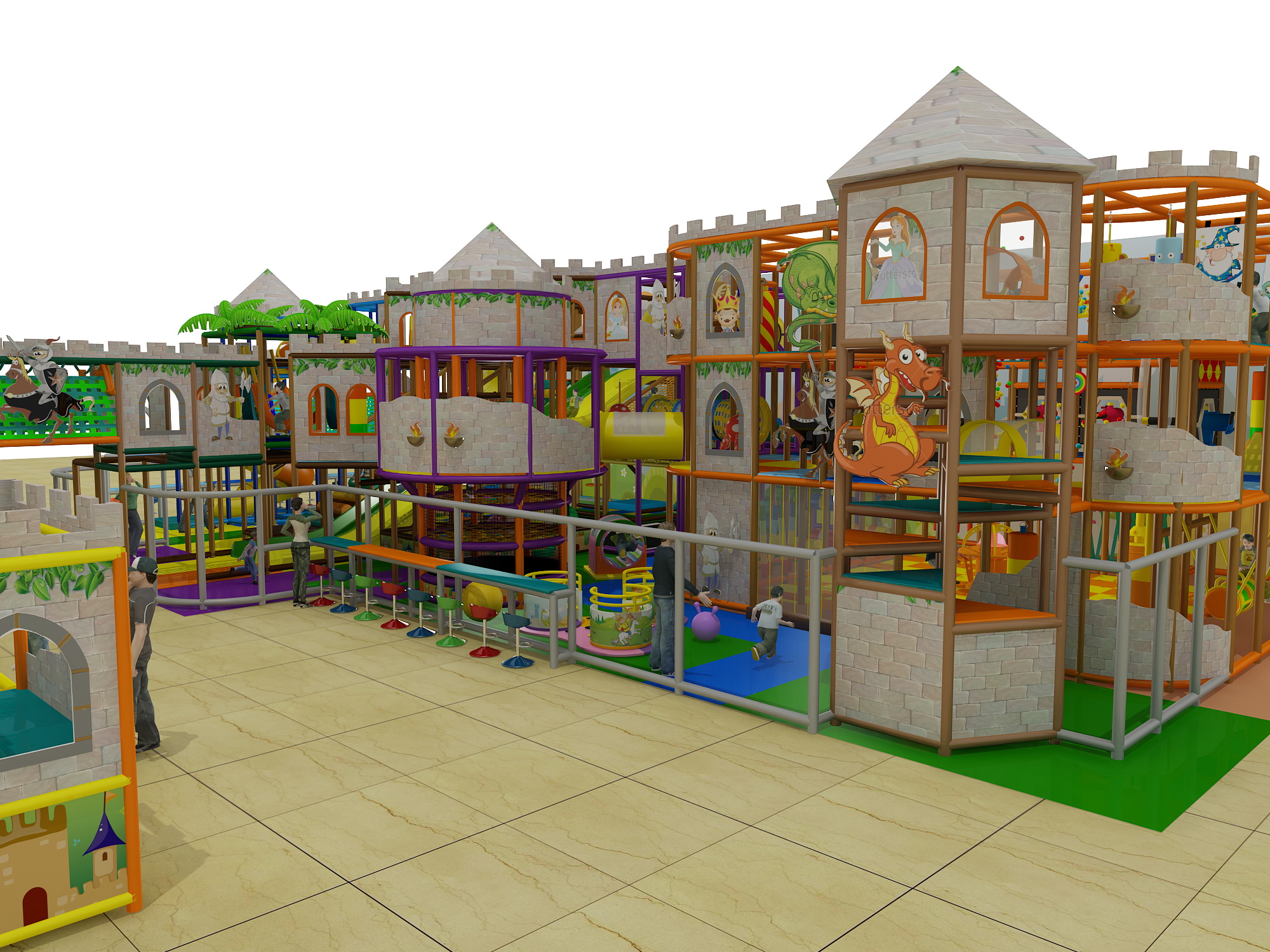 3 Level Castle Themed Indoor Playground - Image 14