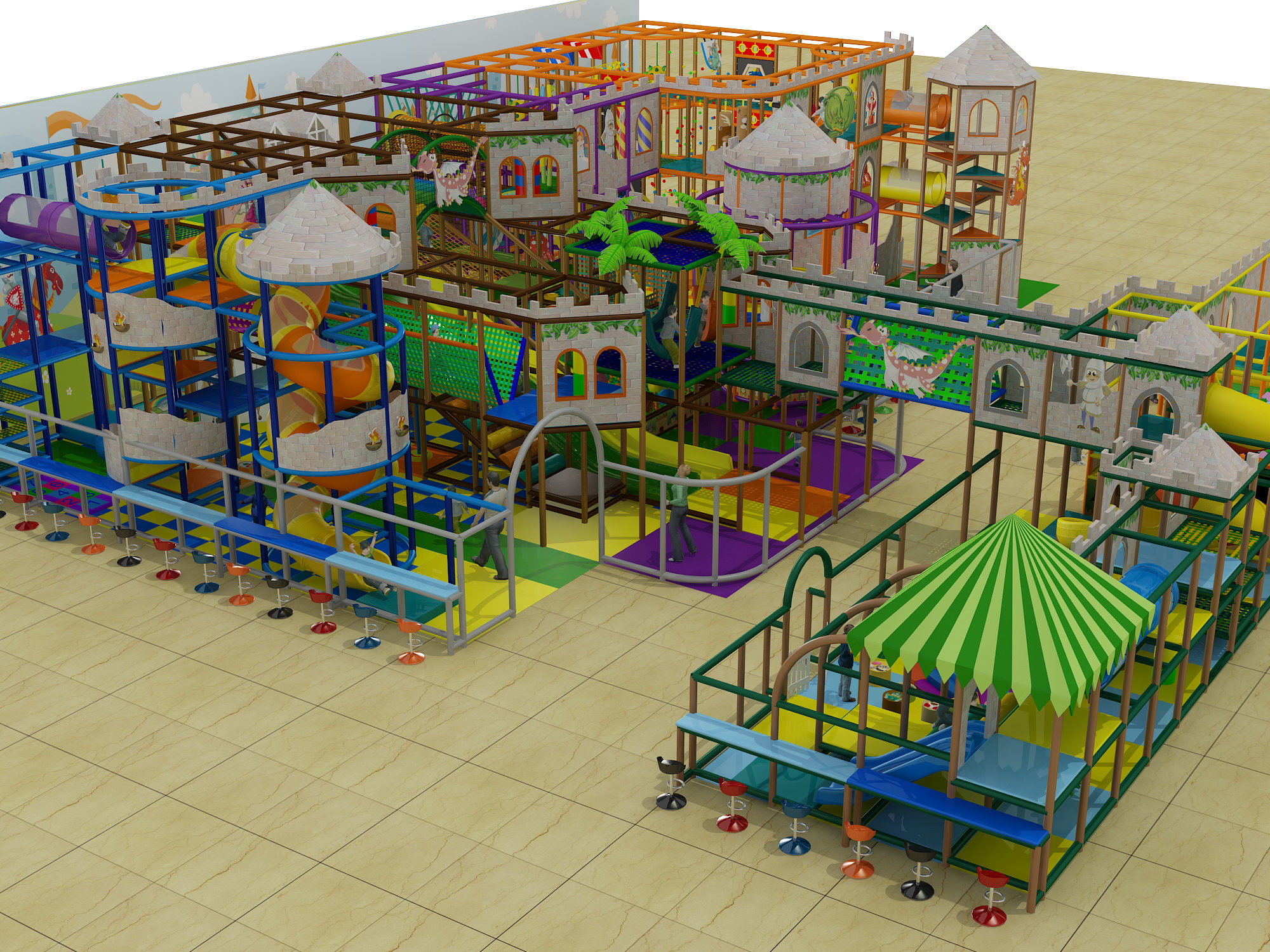 3 Level Castle Themed Indoor Playground - Image 13