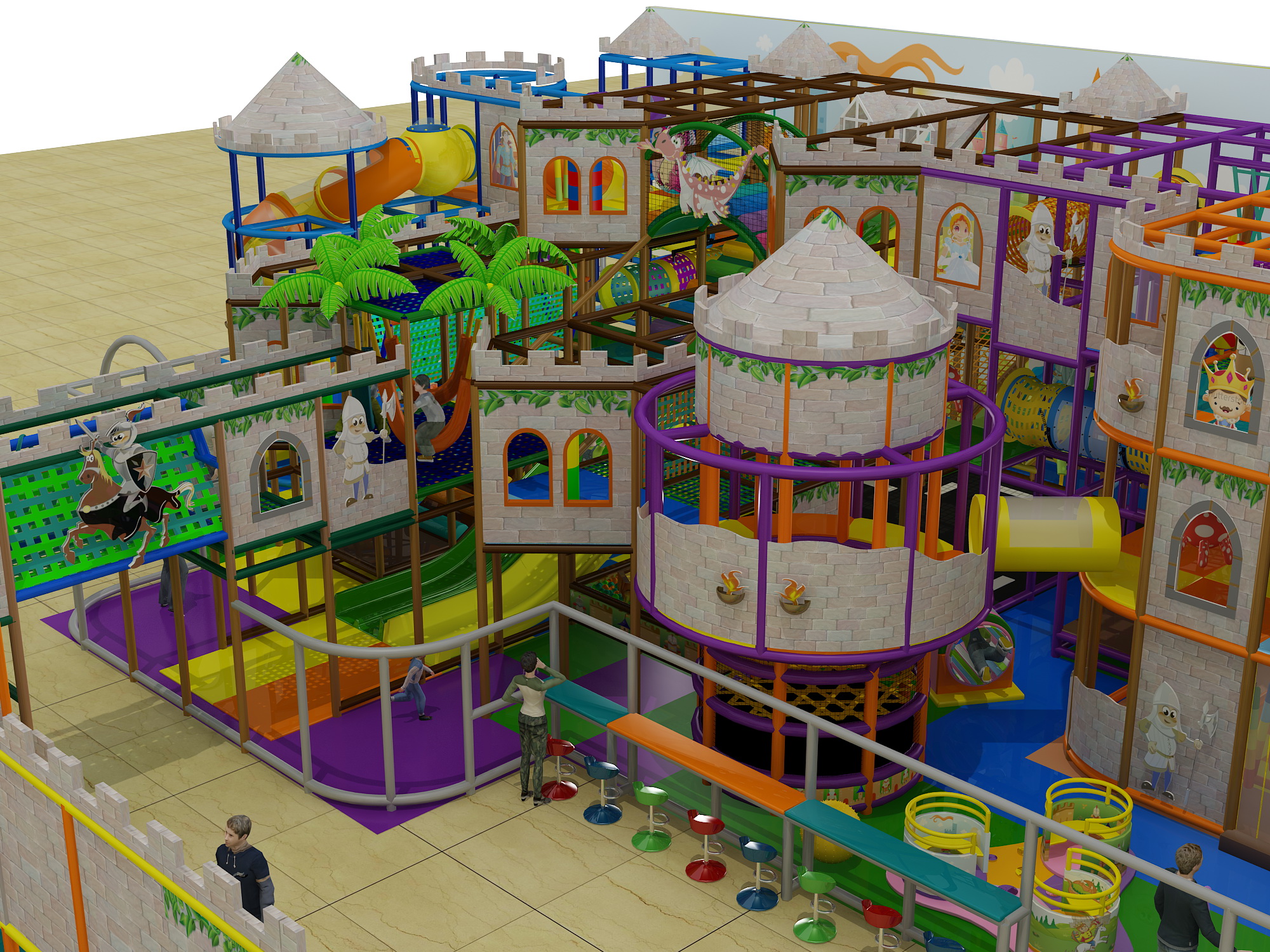 3 Level Castle Themed Indoor Playground - Image 11