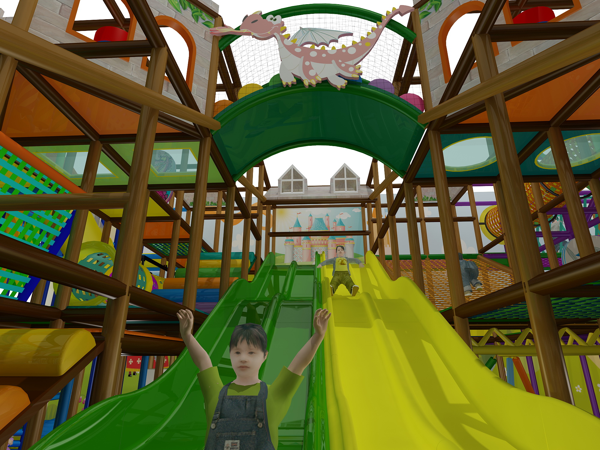 3 Level Castle Themed Indoor Playground - Image 9
