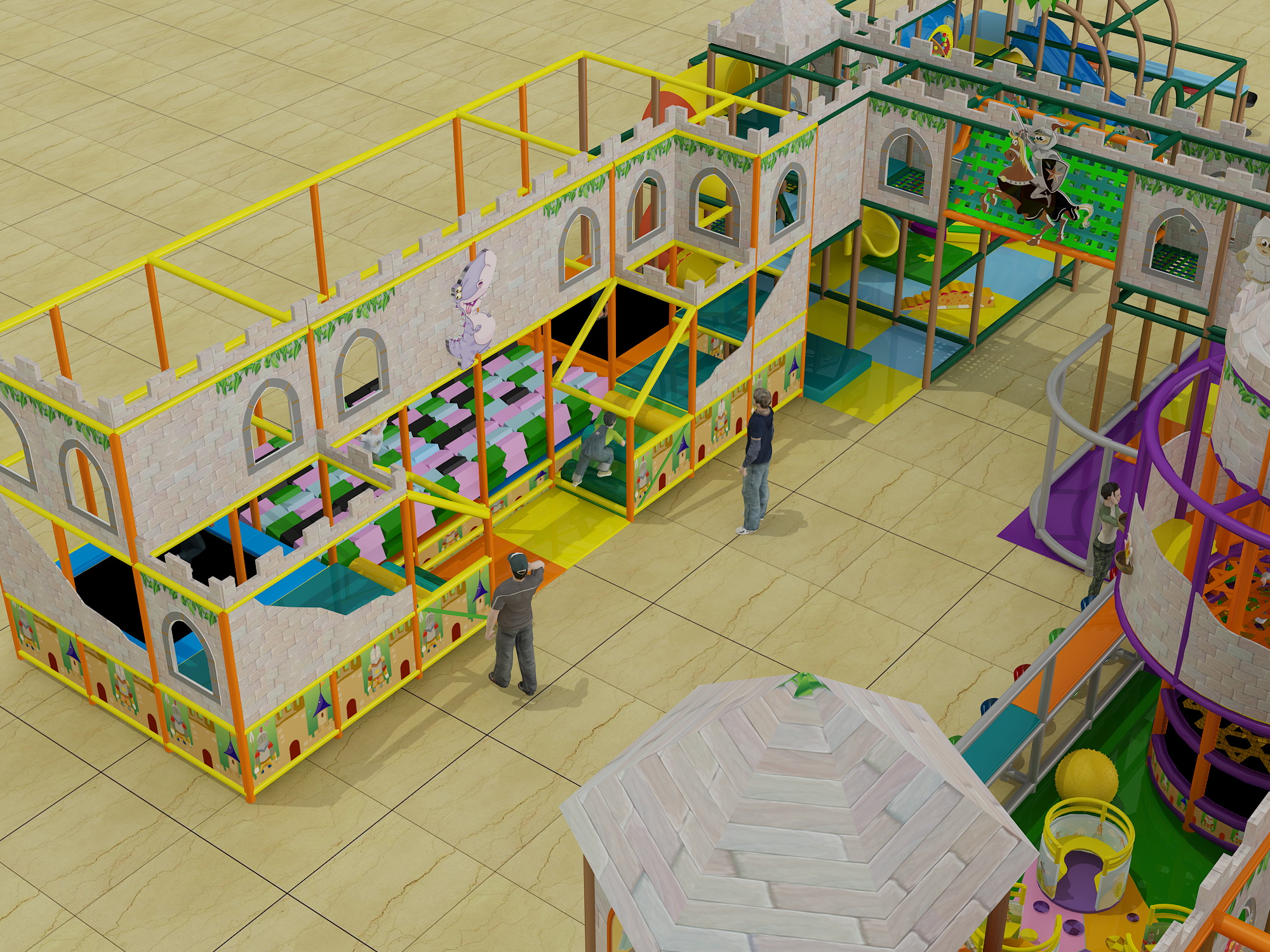 3 Level Castle Themed Indoor Playground - Image 8