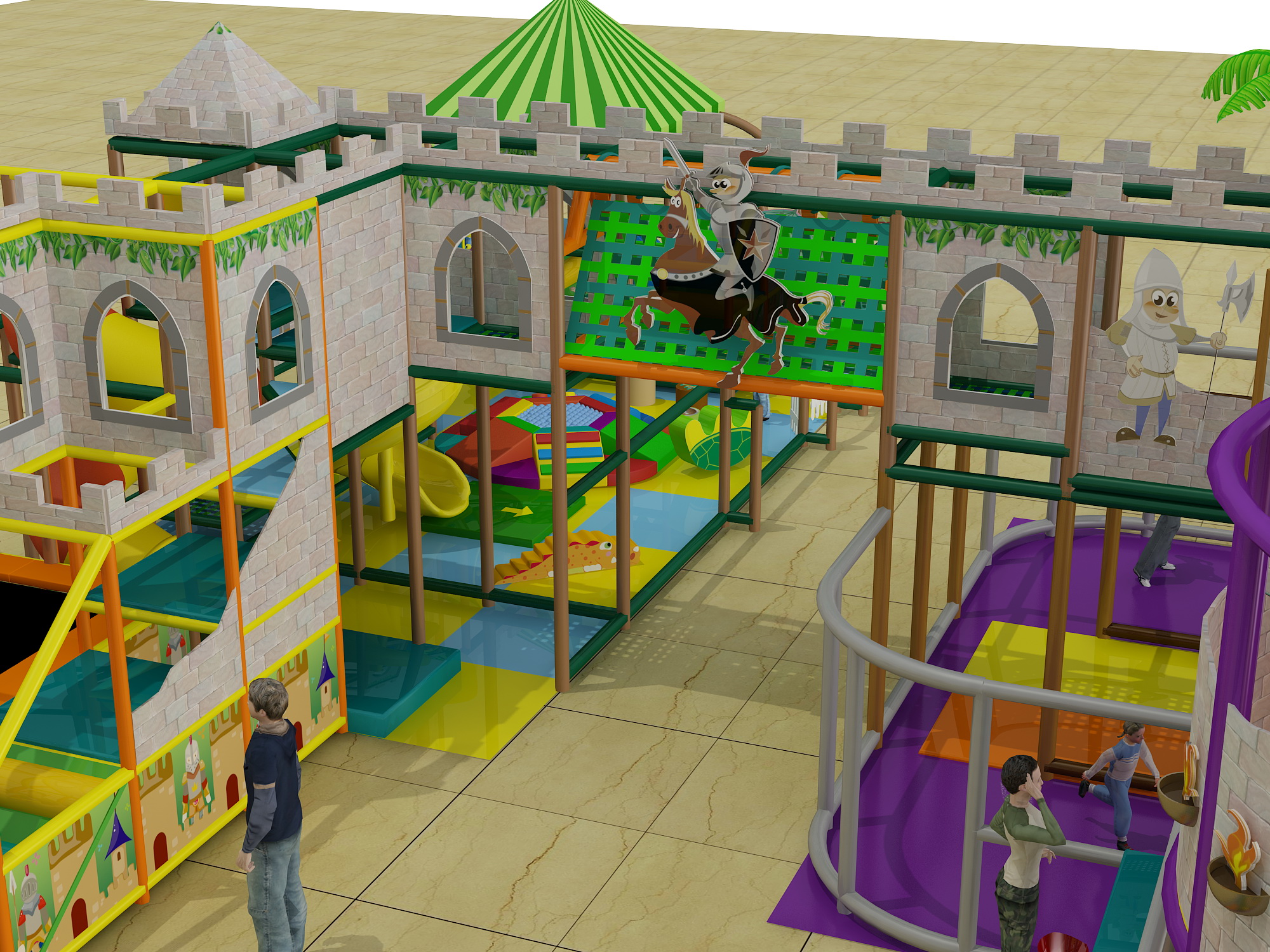 3 Level Castle Themed Indoor Playground - Image 7