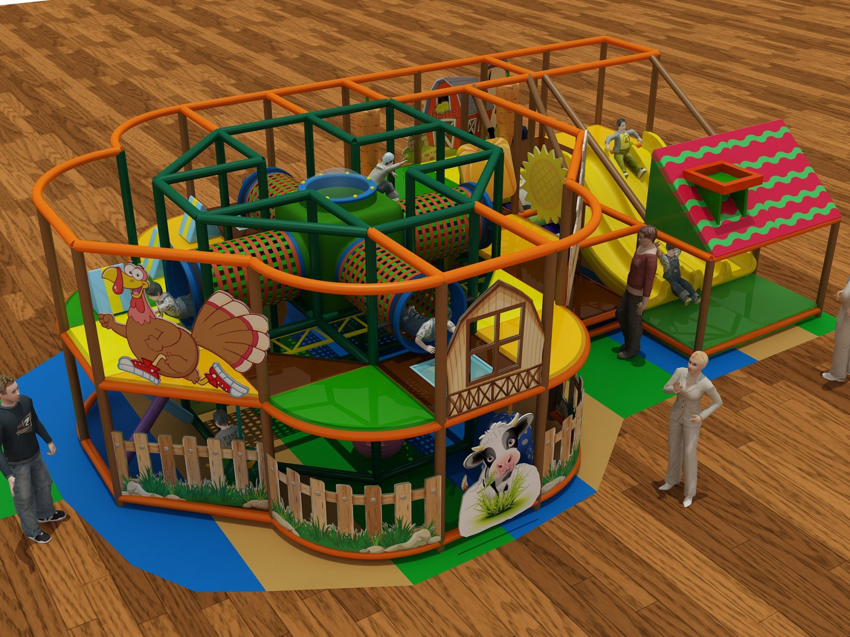 2 Level Barnyard Fun Indoor Playground