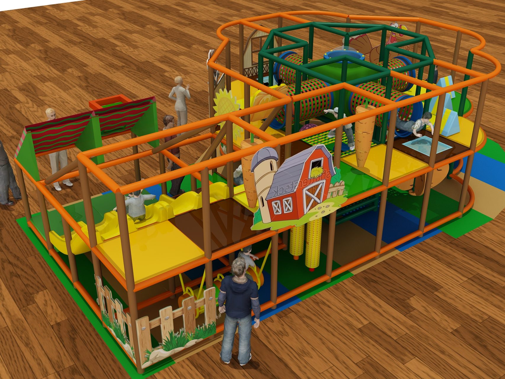 2 Level Barnyard Fun Indoor Playground - Image 2