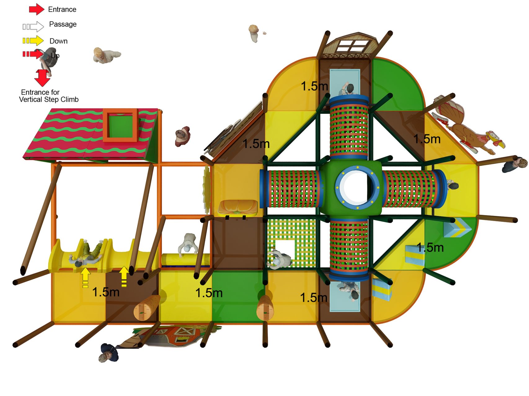 2 Level Barnyard Fun Indoor Playground - Image 7