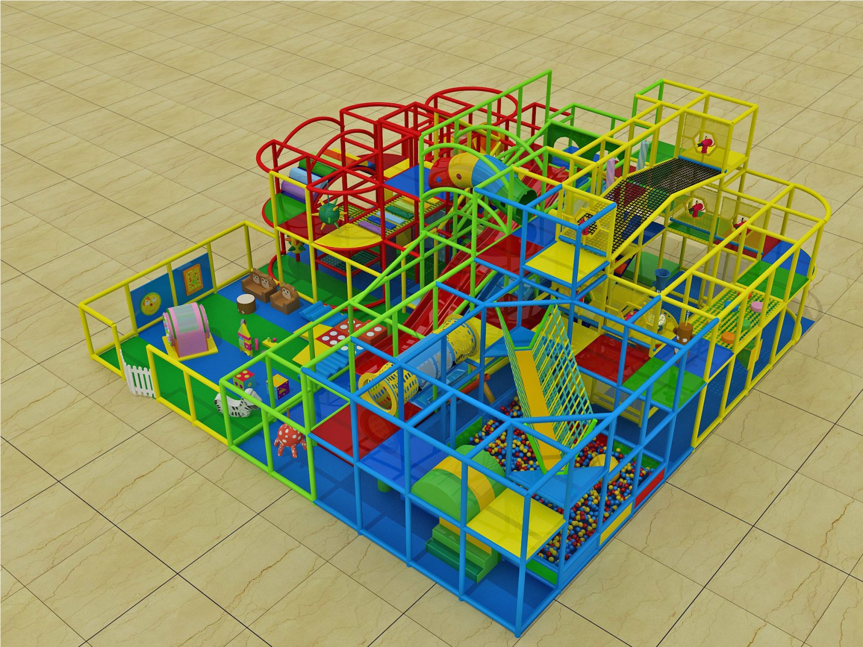 3 Level Generic Theme Indoor Playground