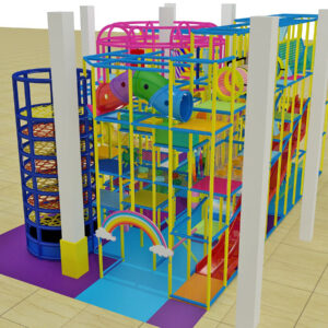 4 Level Colorful Adventure Play Structure