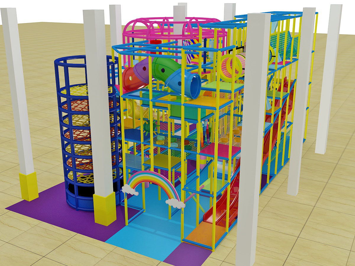 4 Level Colorful Adventure Play Structure