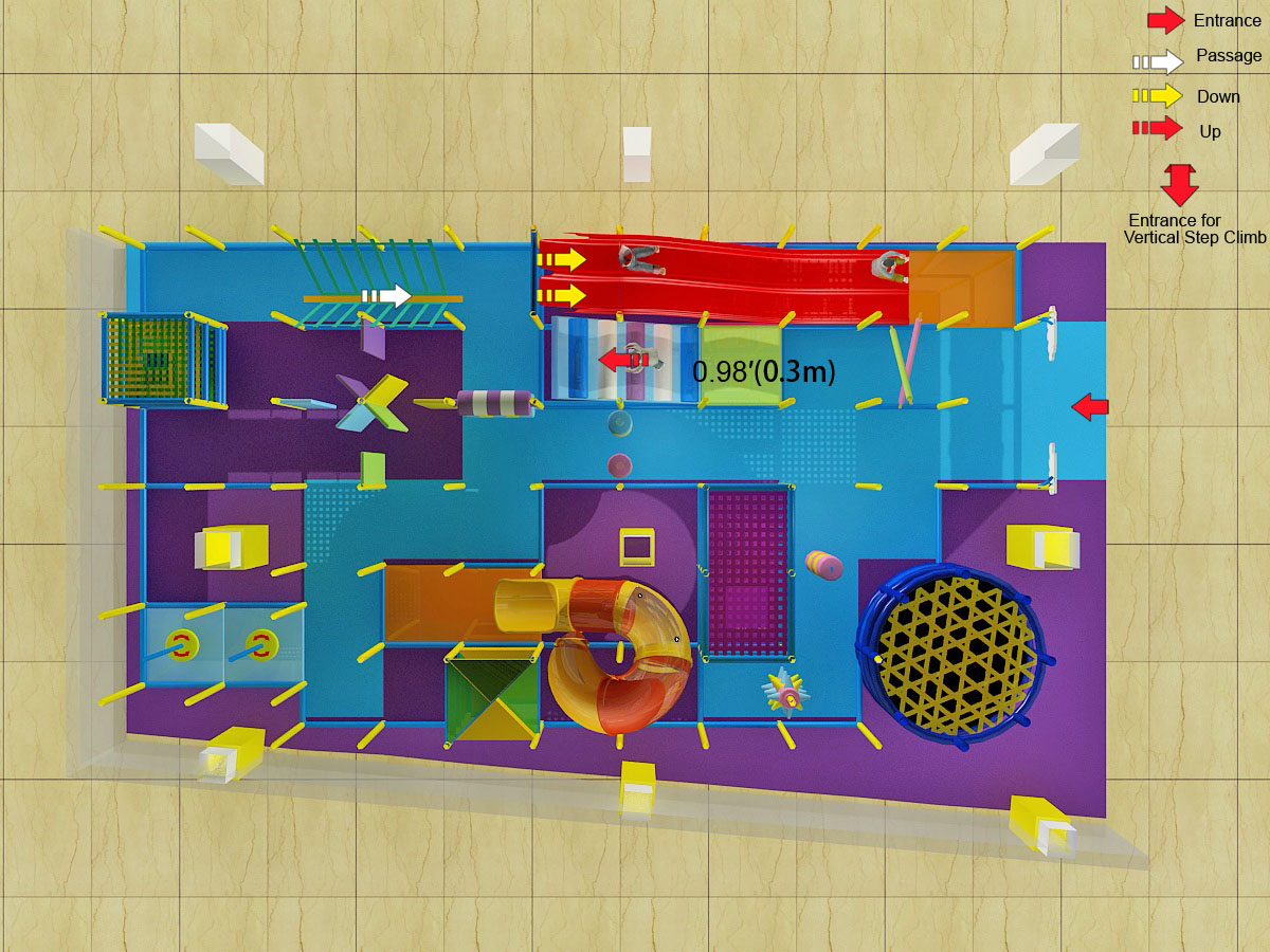 4 Level Colorful Adventure Play Structure - Image 6