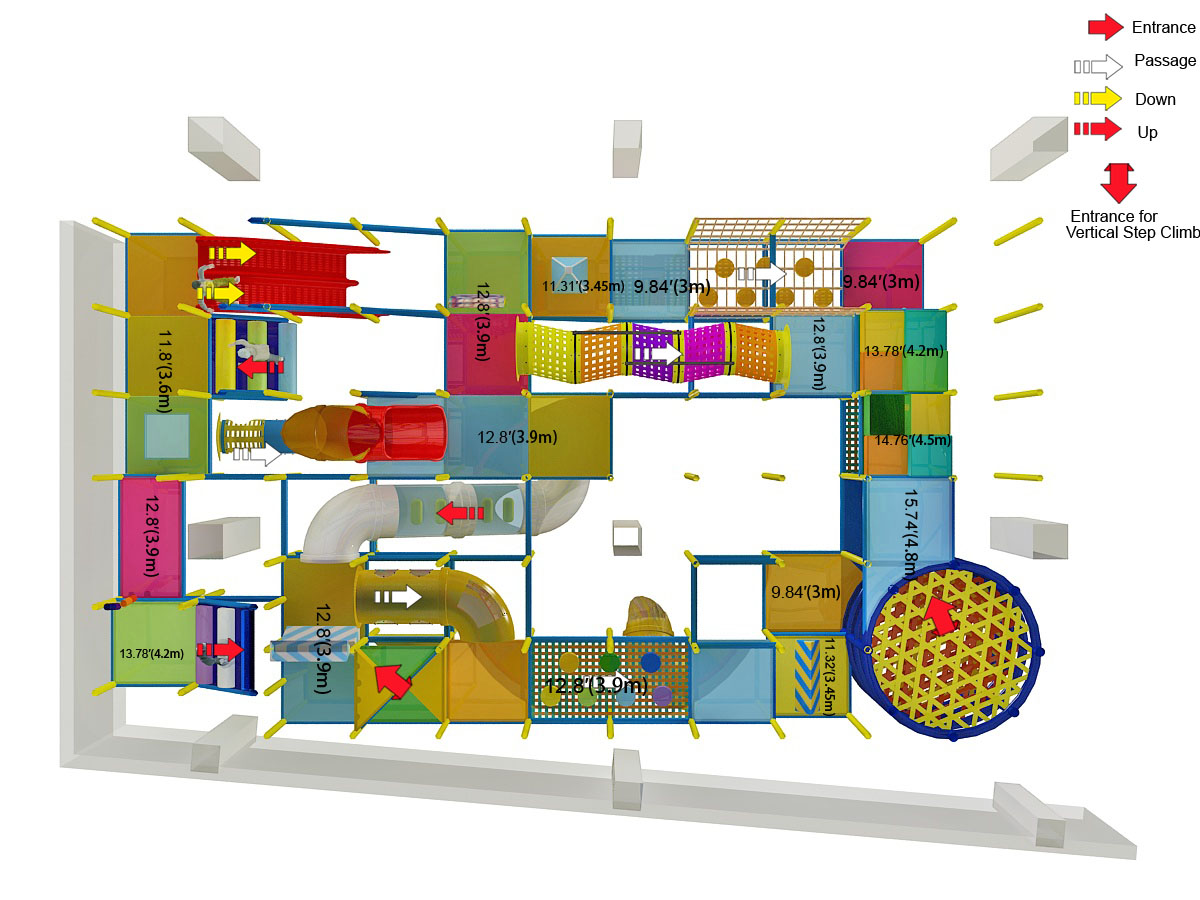 4 Level Colorful Adventure Play Structure - Image 11