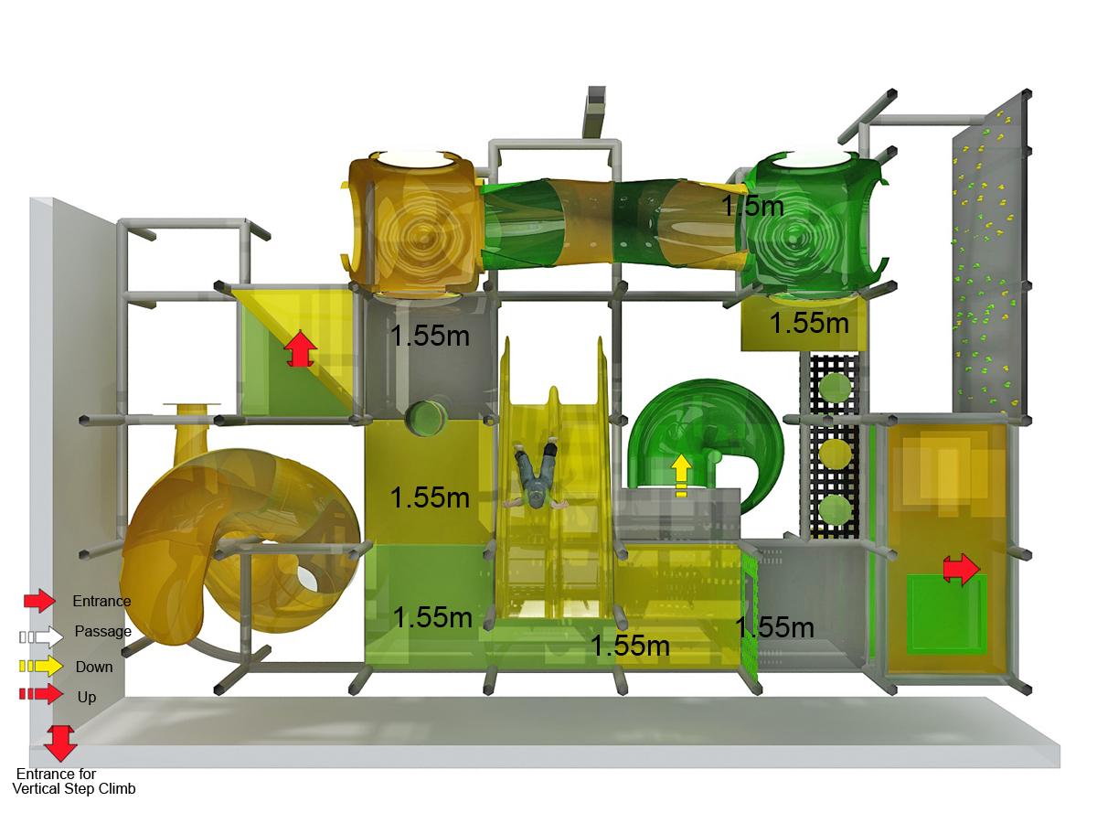 3 Level Obstacles Indoor Playground - Image 3