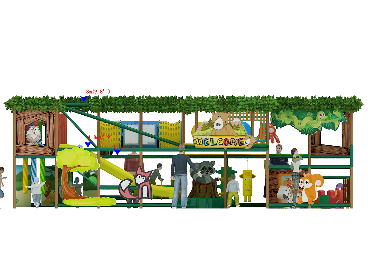 2 Level Treehouse Fun Indoor Playground - Image 9