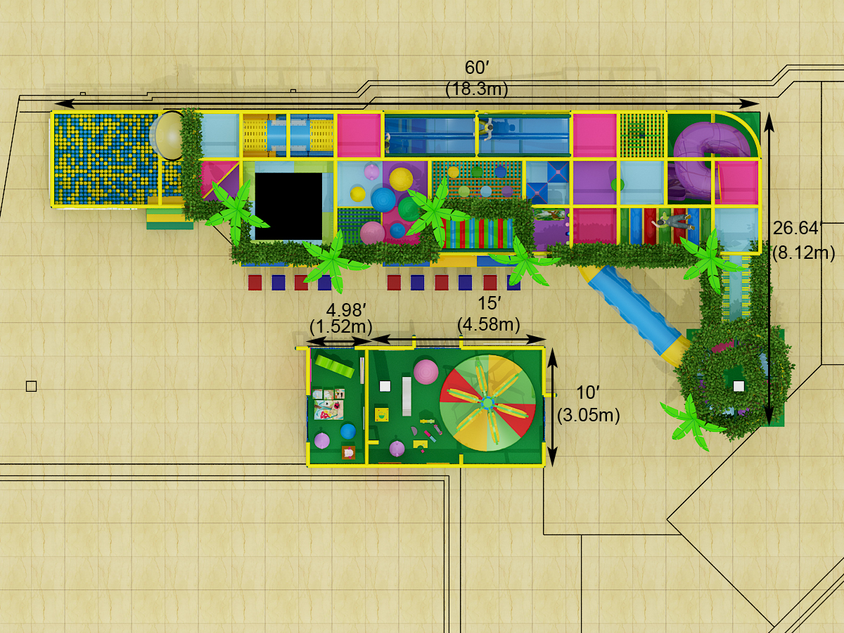 2 Level Jungle Themed Children Indoor Playground - Image 3