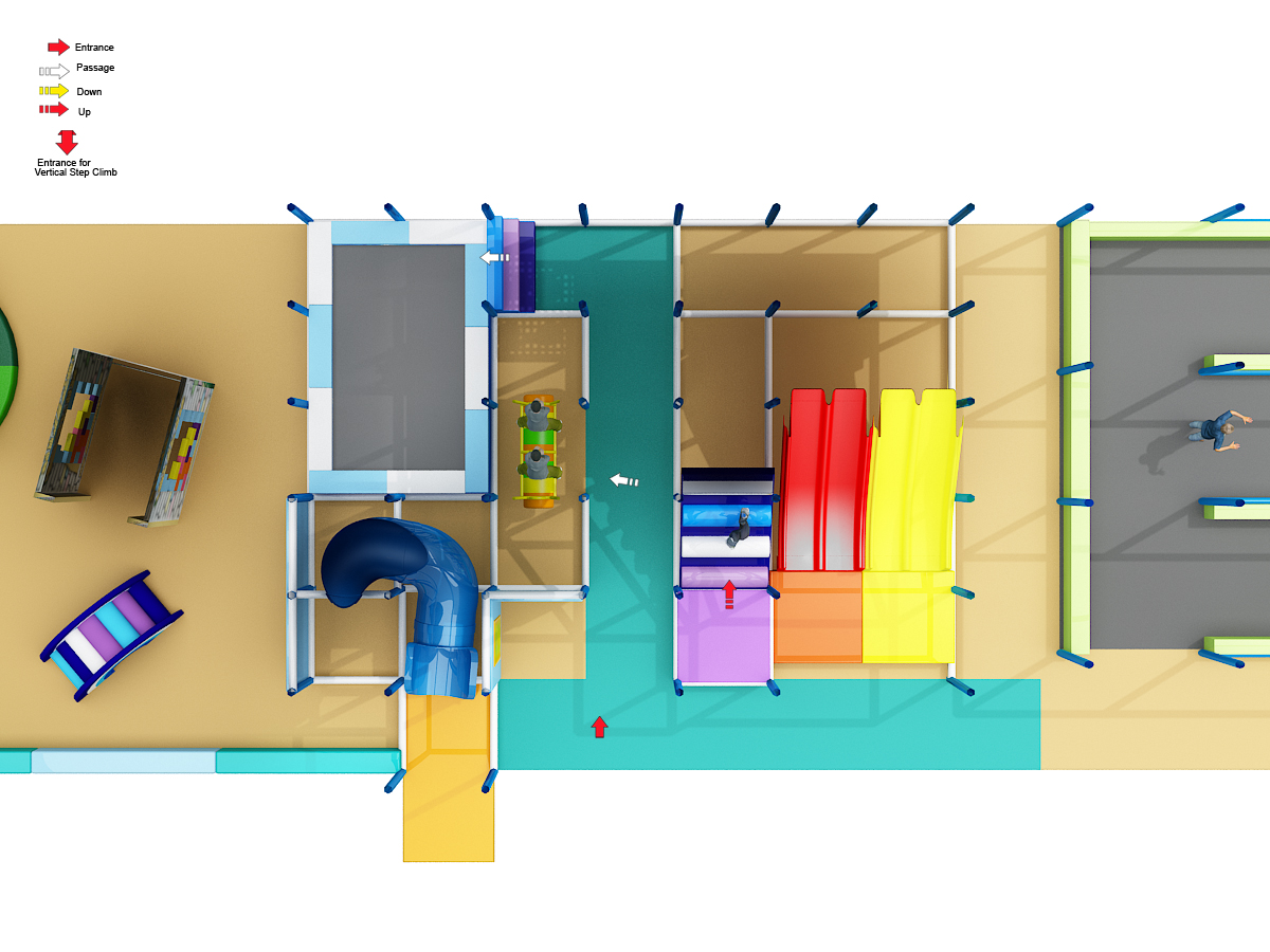 3 Section 3 Story Pirate Adventure Indoor Play Structure - Image 12