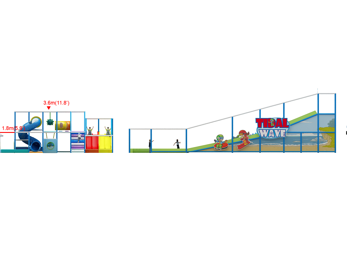 3 Section 3 Story Pirate Adventure Indoor Play Structure - Image 14