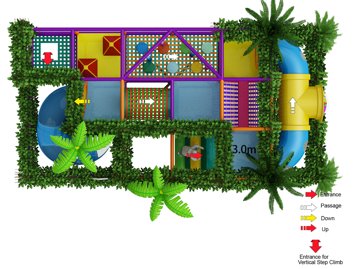 Small Three Level Tiki Party Play Structure - Image 4