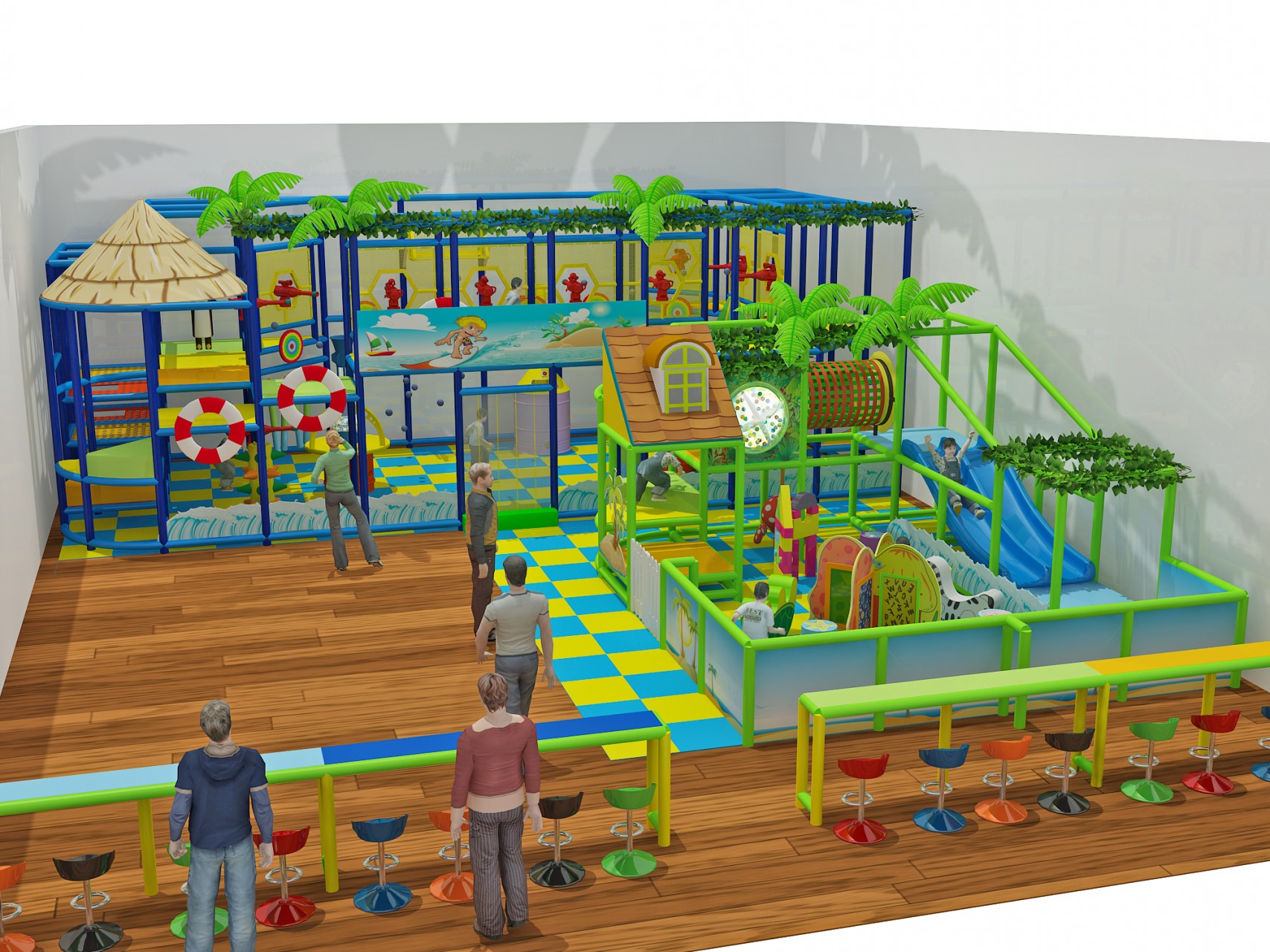 2 Story Ocean Theme Ballistic Playgym