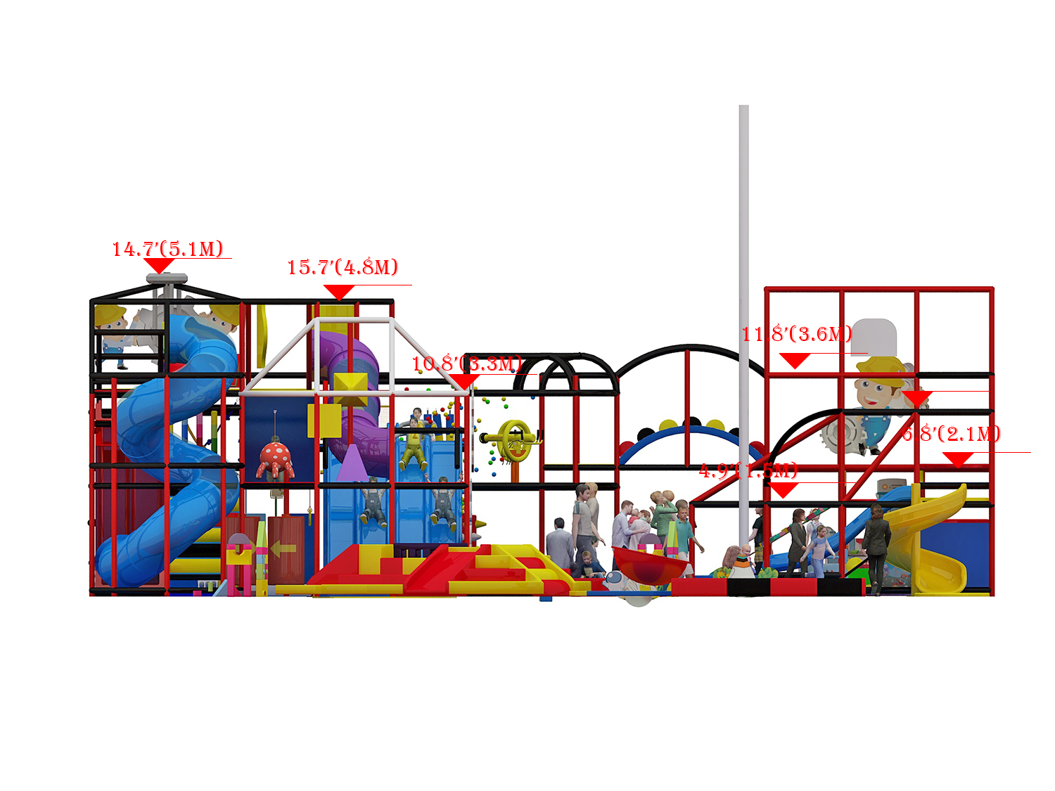 3 Level Construction Zone Playground Structure - Image 8