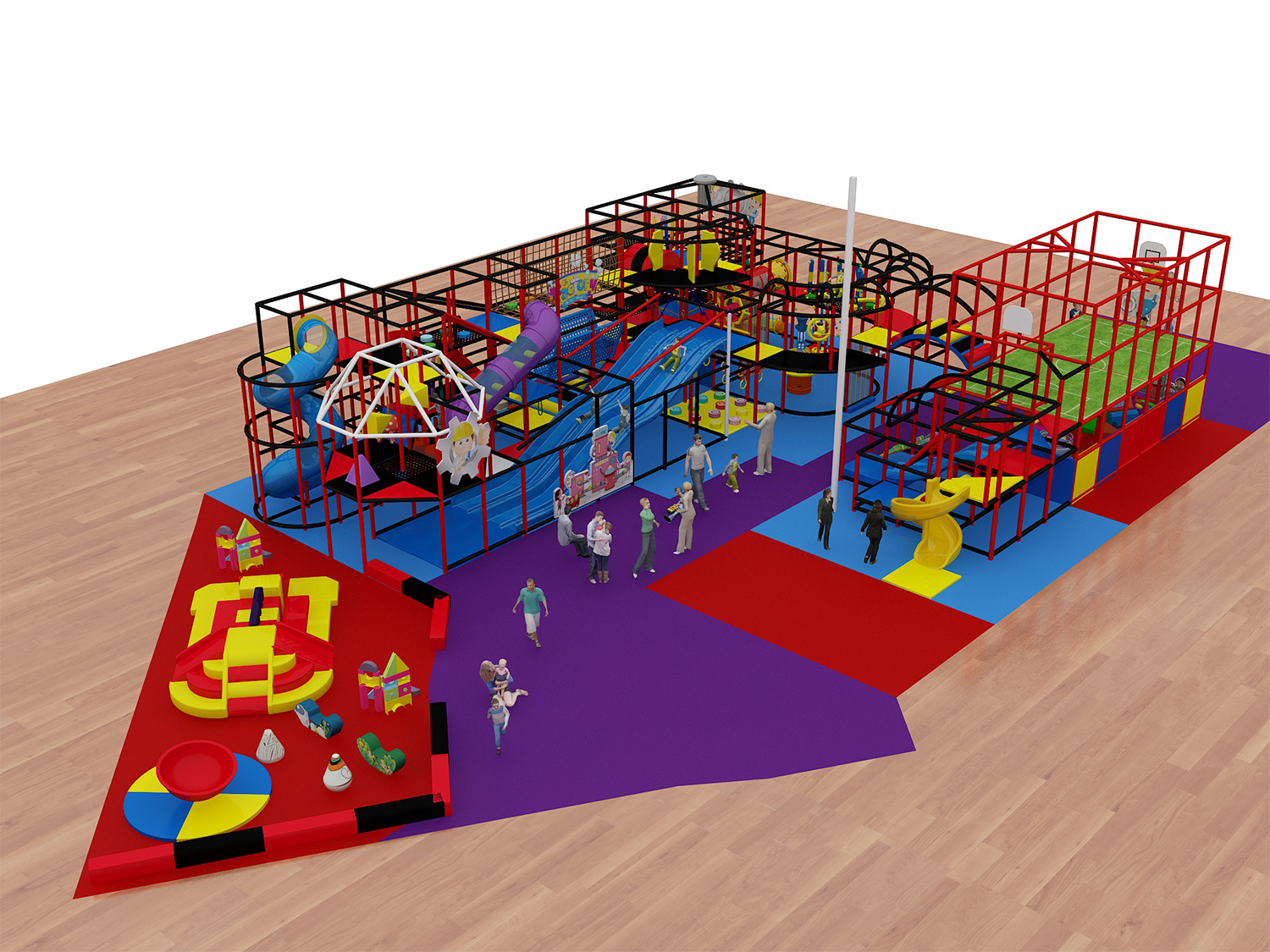 3 Level Construction Zone Playground Structure