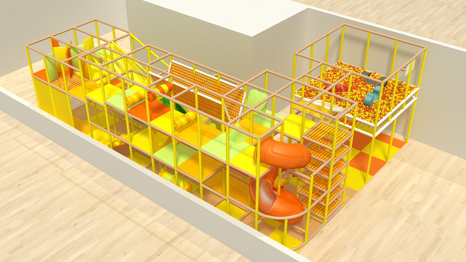 Yellow/Orange Custom Indoor Play Gym
