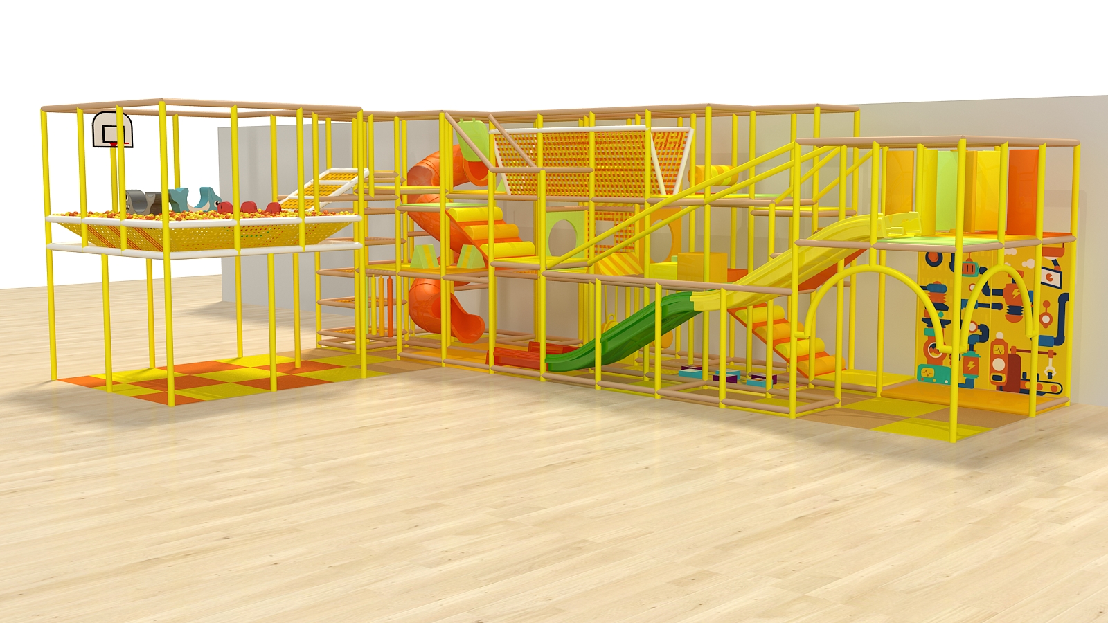 Yellow/Orange Custom Indoor Play Gym - Image 5