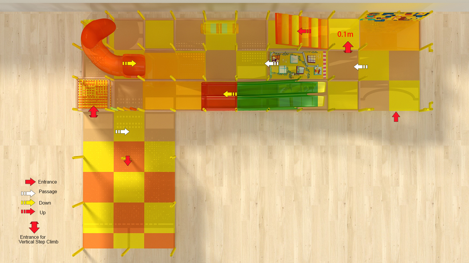 Yellow/Orange Custom Indoor Play Gym - Image 6