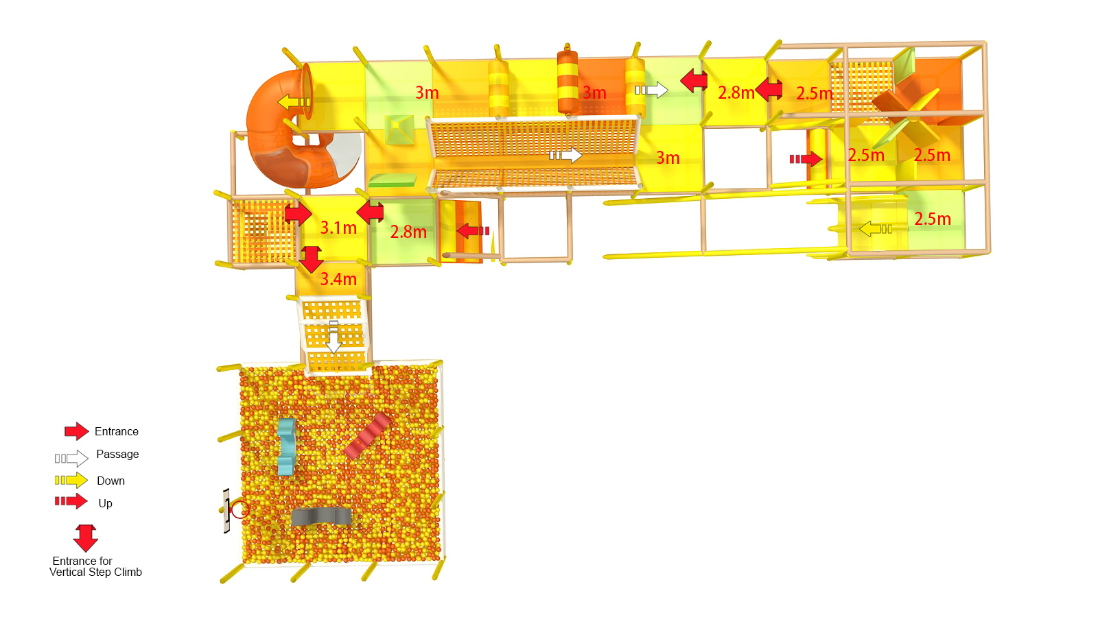 Yellow/Orange Custom Indoor Play Gym - Image 8