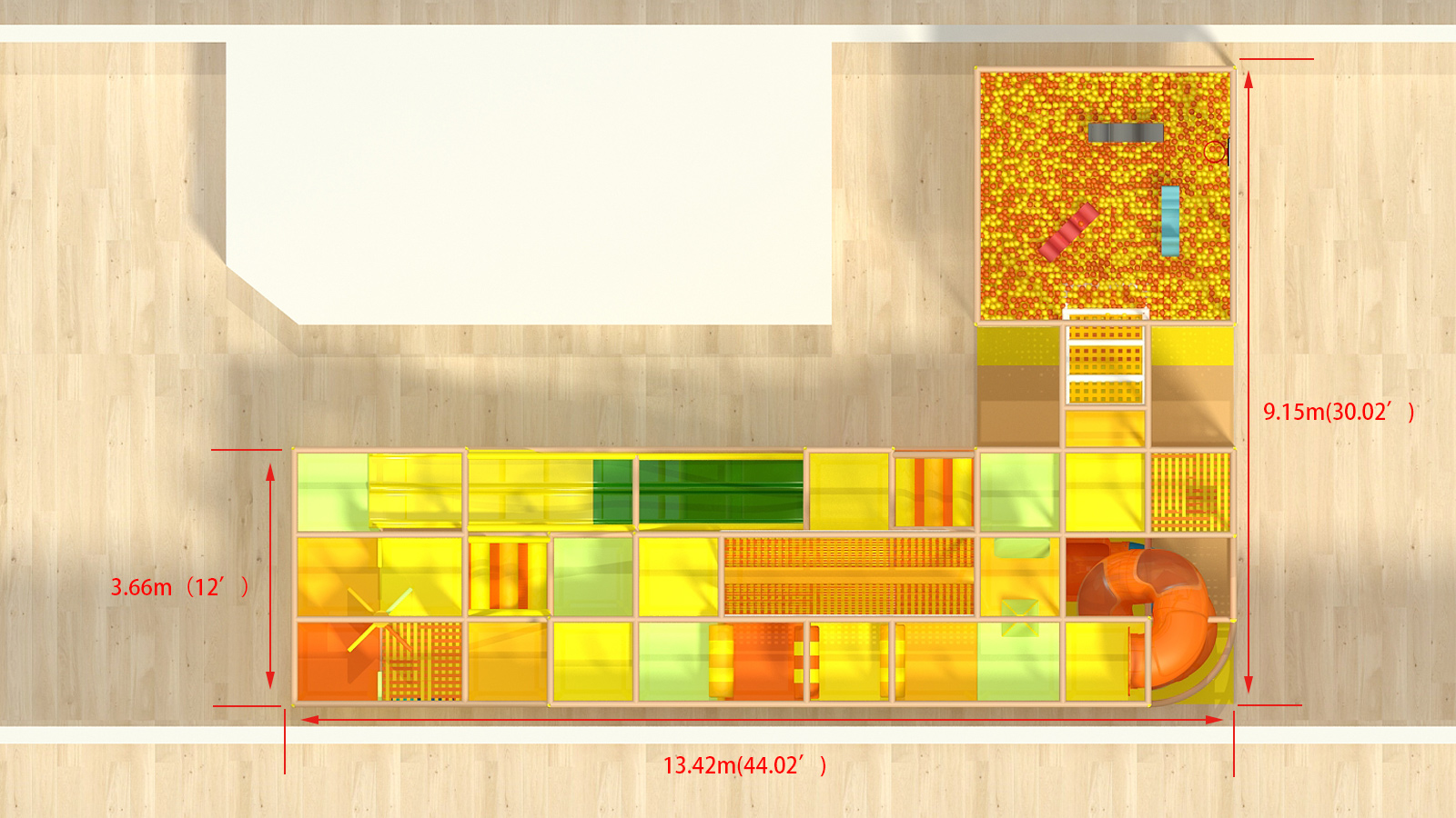 Yellow/Orange Custom Indoor Play Gym - Image 10