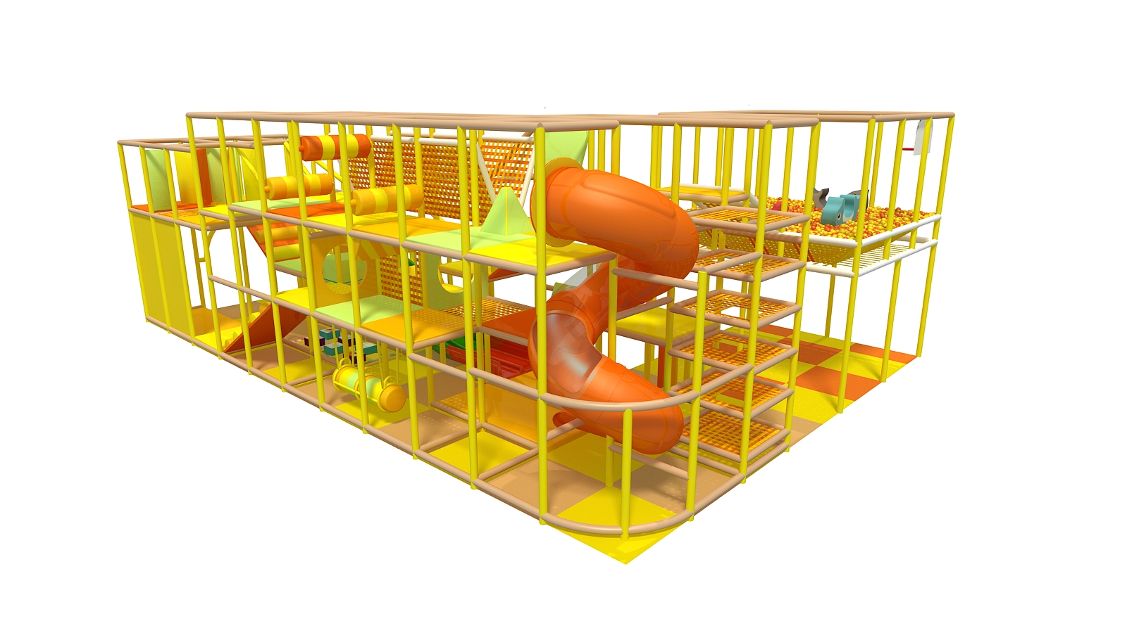 Yellow/Orange Custom Indoor Play Gym - Image 2