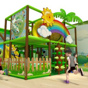 Small Rainbow Themed Commercial Indoor Playground Equipment