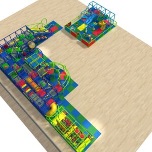 Colorful Large Indoor Playground Jungle Gym & Ninja Course