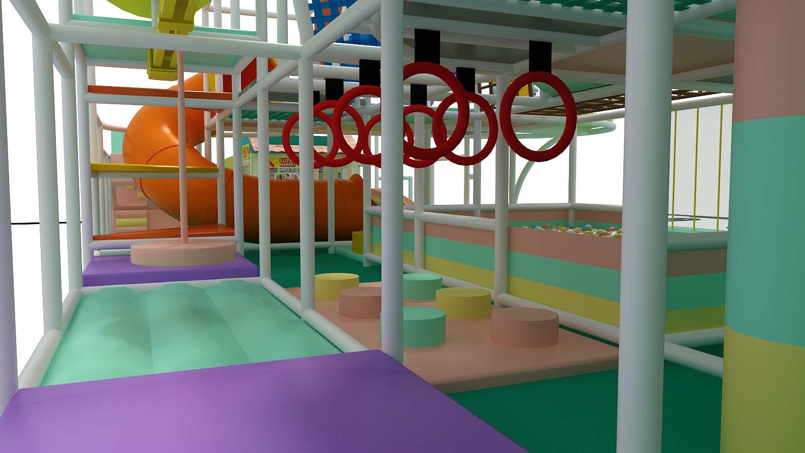 2 Level Candy Cloud Village Playground - Image 8