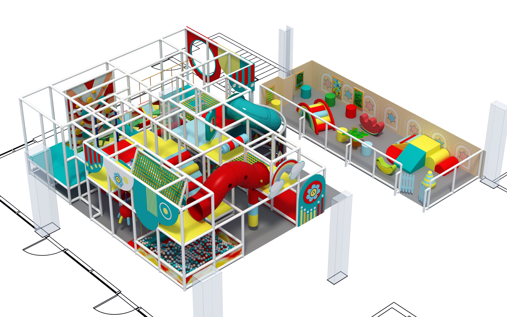 2 Level Rainbow Rise Playground - Image 5