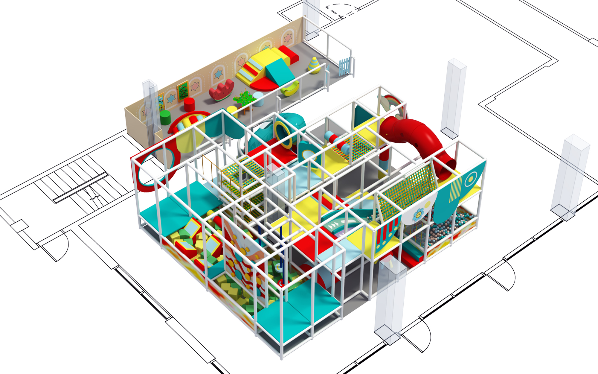 2 Level Rainbow Rise Playground - Image 6