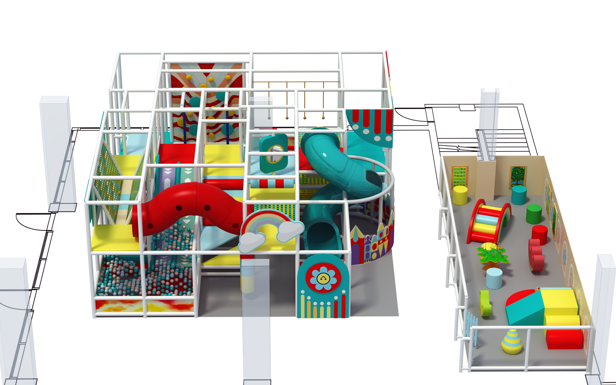 2 Level Rainbow Rise Playground - Image 7