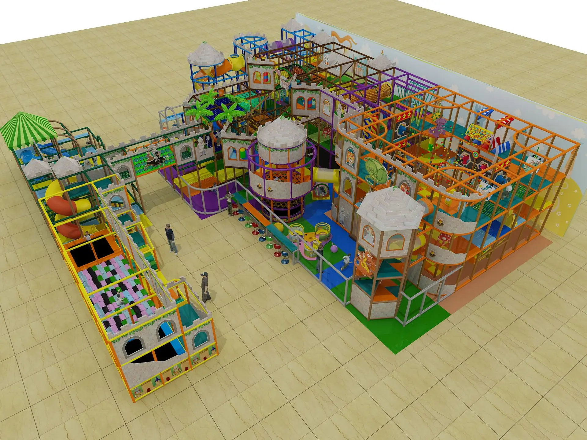 3 Level Castle Themed Indoor Playground
