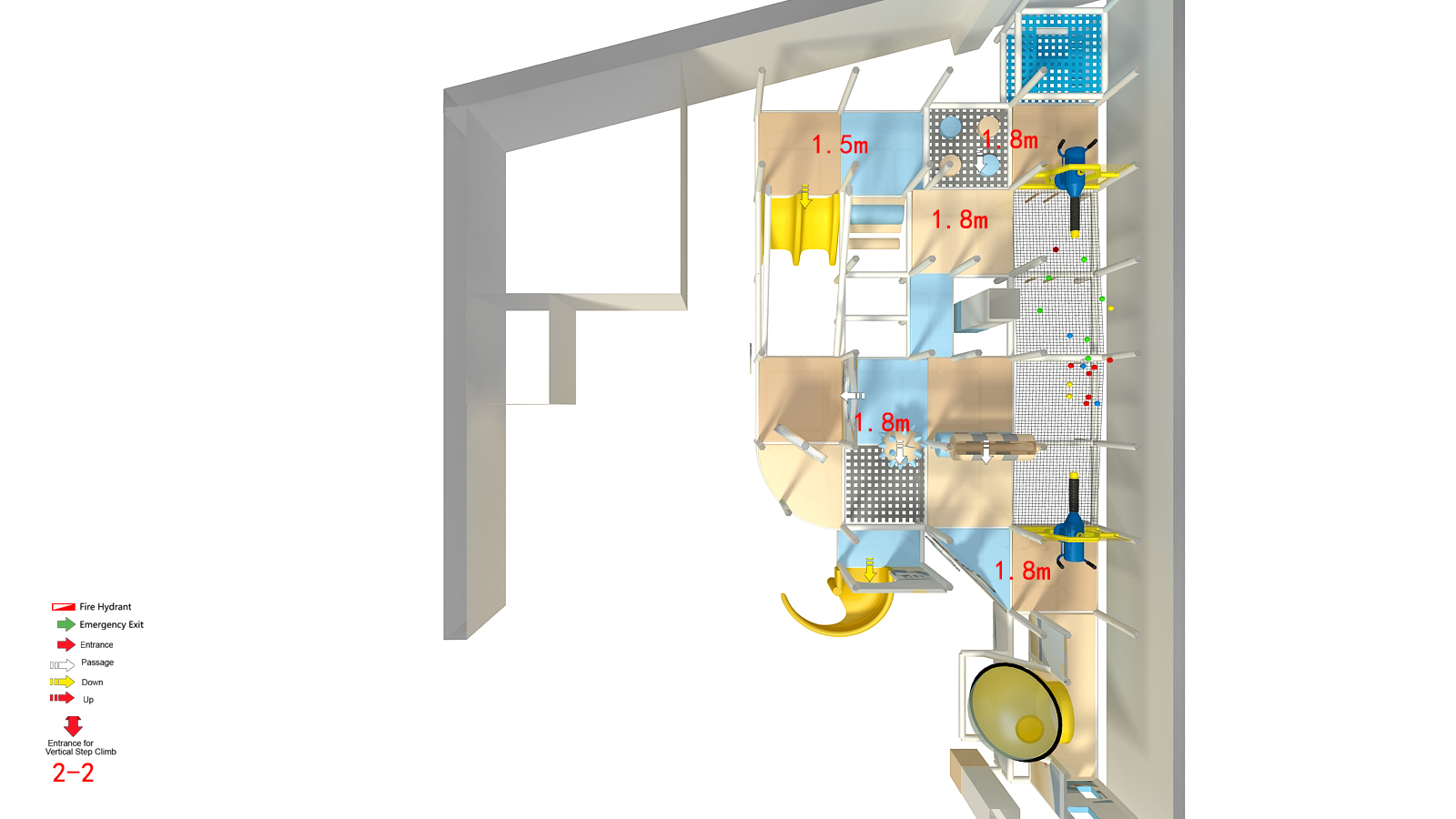 Yellow, Blue & White Commercial Indoor Playground - Image 10