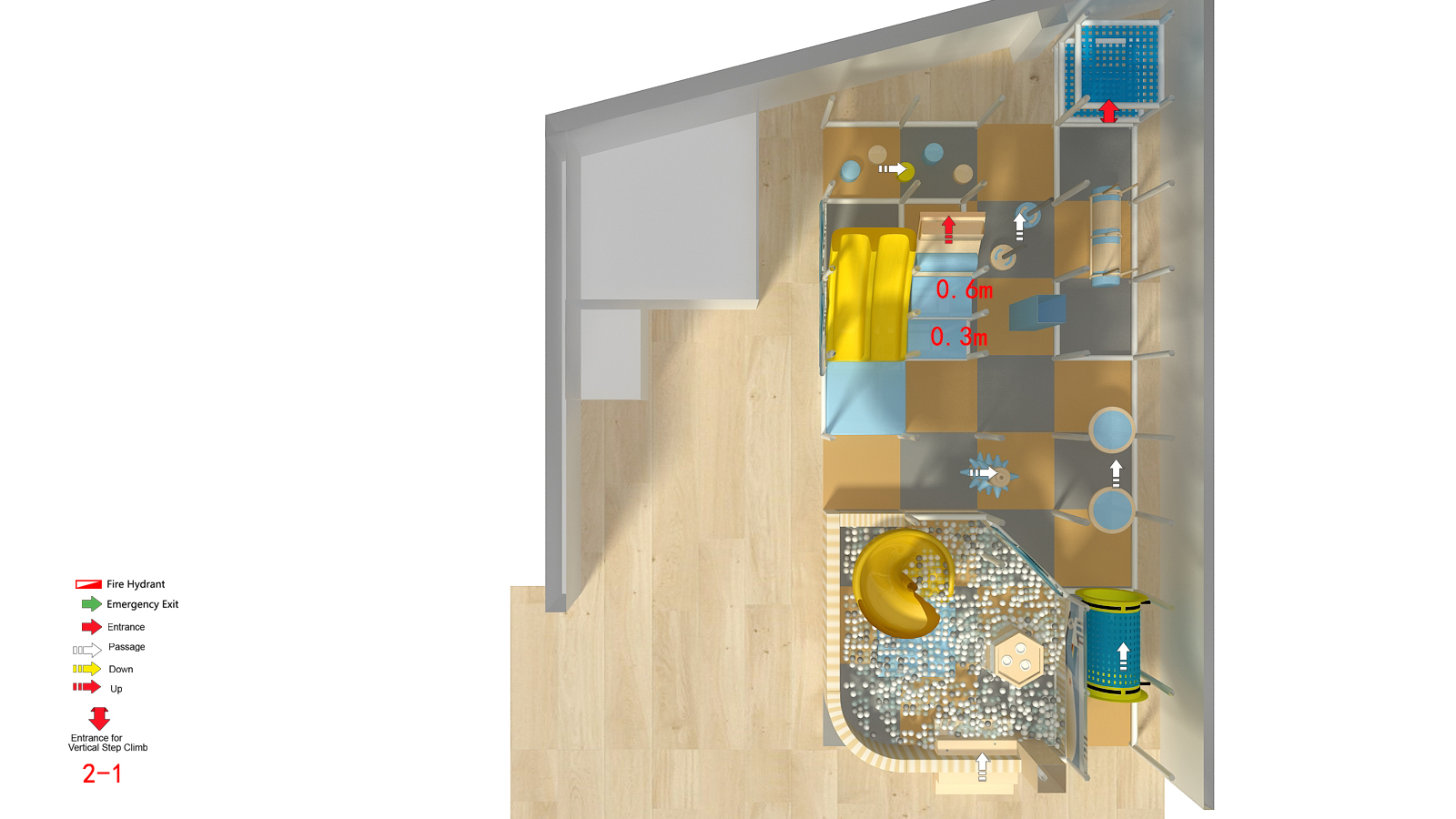 Yellow, Blue & White Commercial Indoor Playground - Image 7