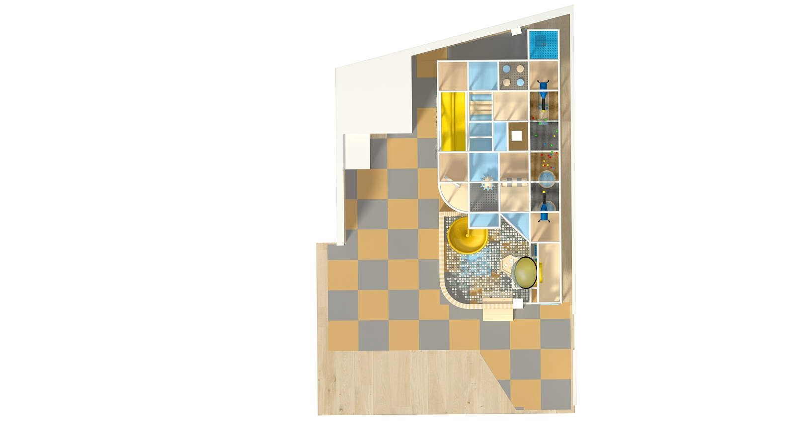 Yellow, Blue & White Commercial Indoor Playground - Image 6