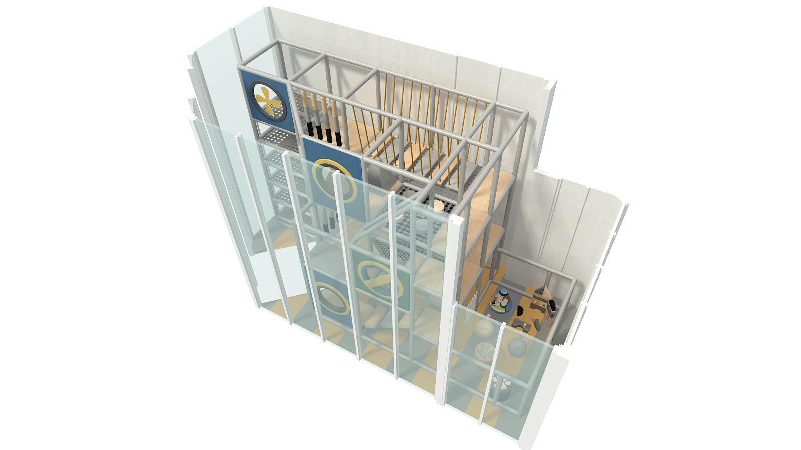 3 Level Compact Custom Color Indoor Play Structure - Image 2