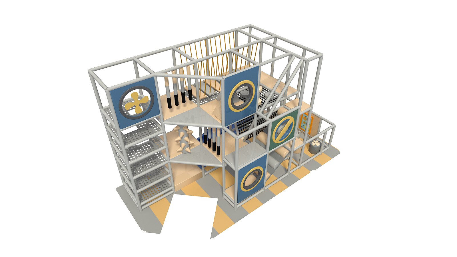 3 Level Compact Custom Color Indoor Play Structure