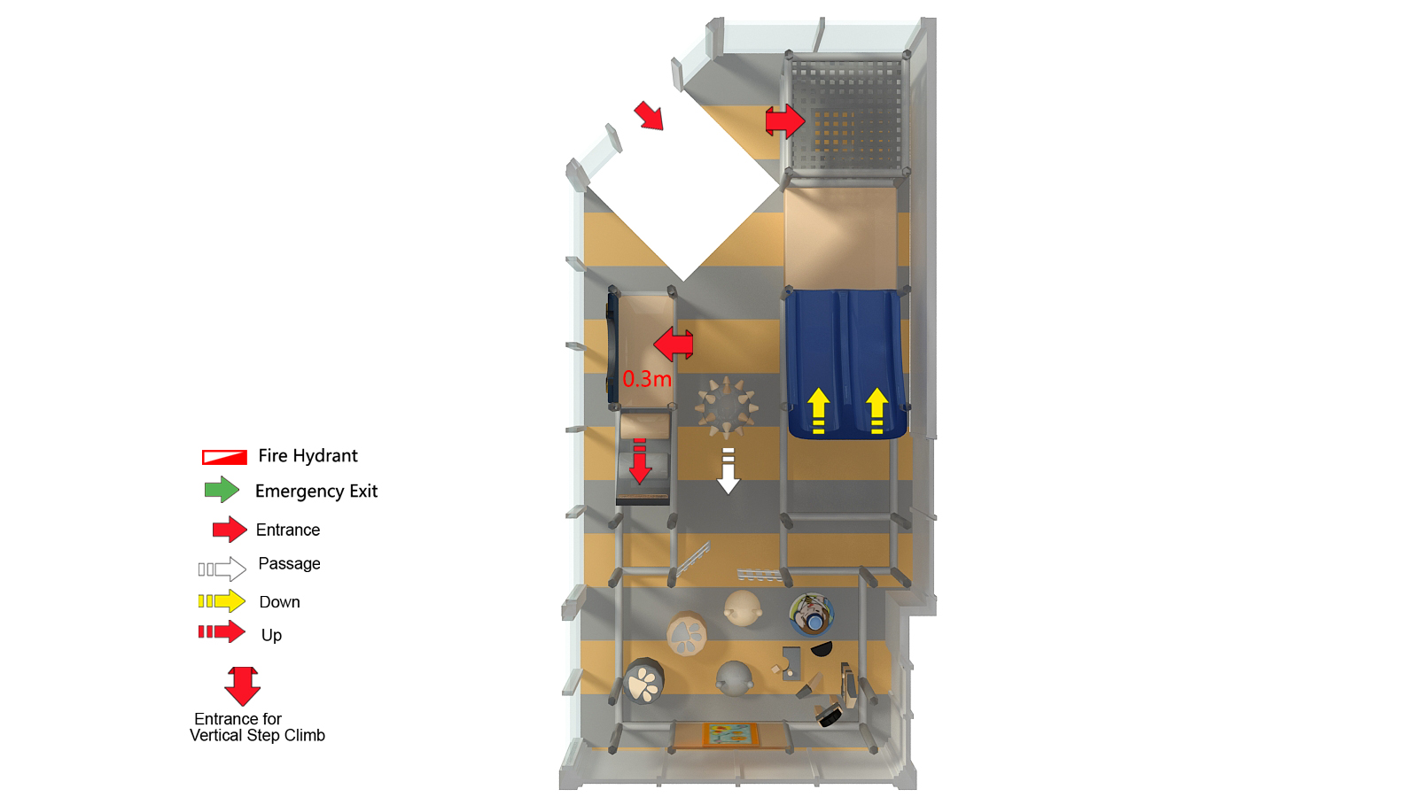 3 Level Compact Custom Color Indoor Play Structure - Image 7