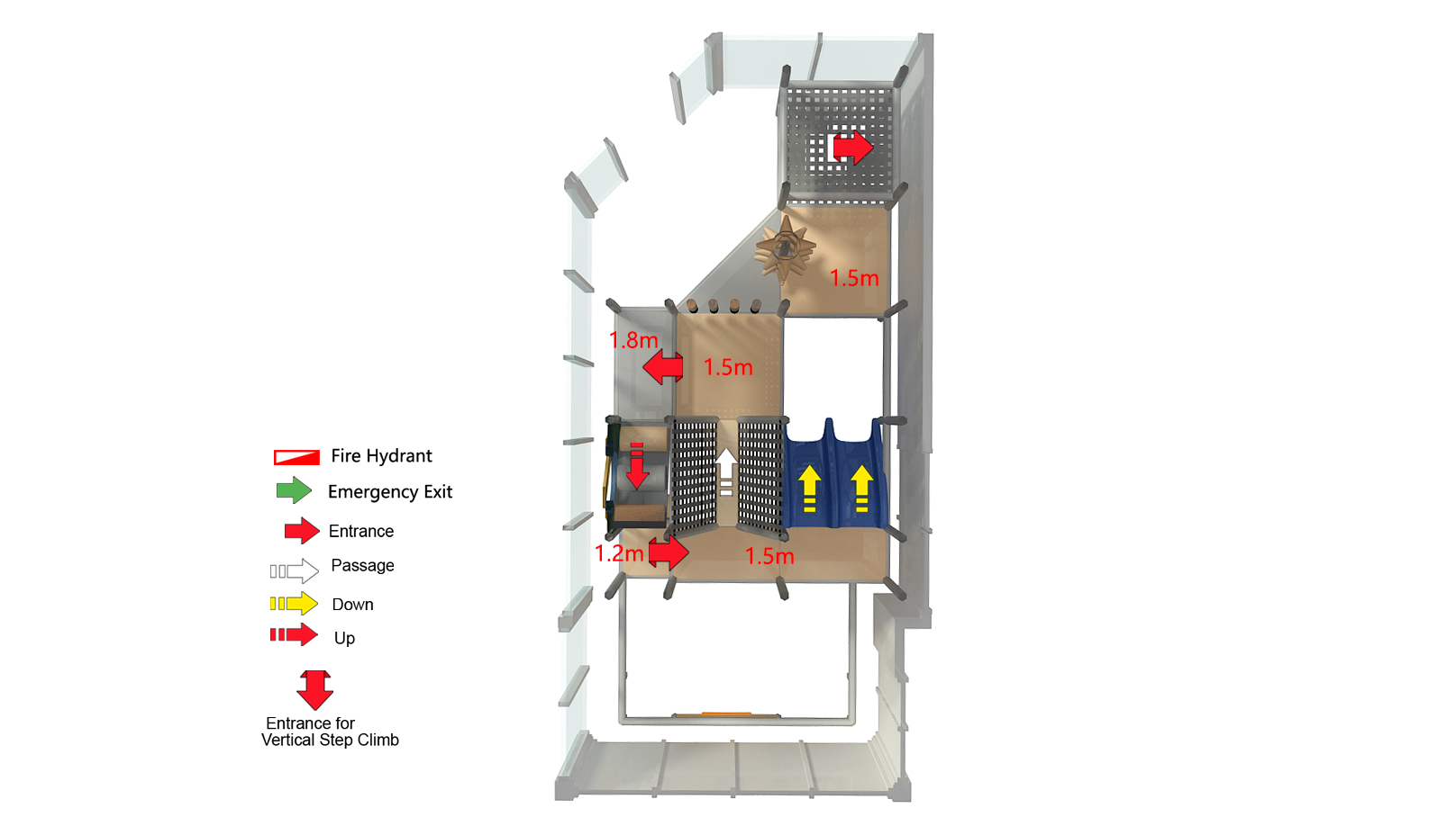 3 Level Compact Custom Color Indoor Play Structure - Image 8